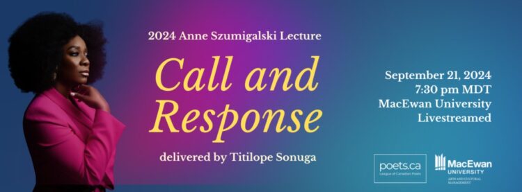 Titilope Sonuga will deliver the annual Anne Szumigalski Lecture on Sept. 21 in Edmonton