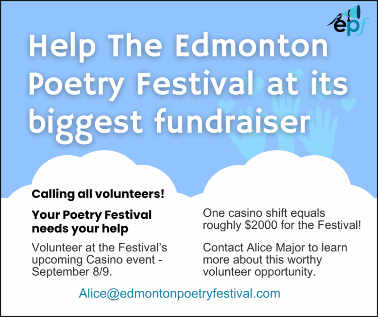 Volunteer for the Edmonton Poetry Festival